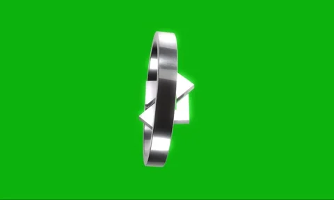 Silver refresh icon rotates on green screen background looping motion graphic Stock Footage 346499498