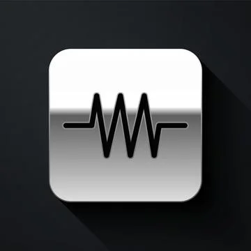 Silver Resistor in electronic circuit icon isolated on black background. Lo.. Stock Illustration