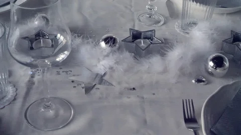 A silver restaurant decoration 库存影片 101024309