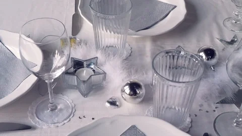 A silver restaurant decoration 库存影片 101024360