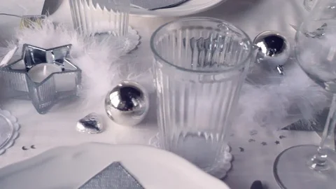 A silver restaurant decoration Vídeo Stock 101024519