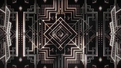 Silver Retro Art Deco 01 Stock Footage 323777901
