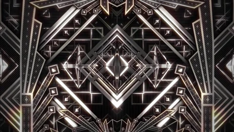Silver Retro Art Deco 03 Stock Footage 323777749