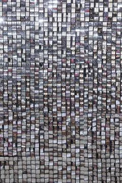 Silver retro mosaic square for texture background. Stock Photos