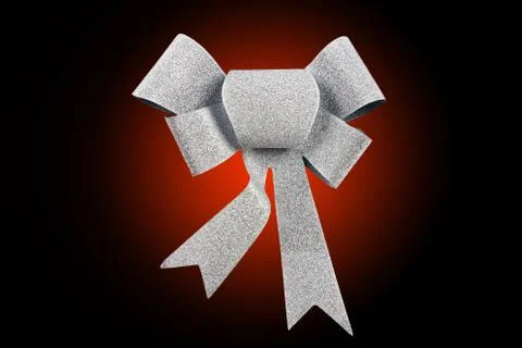 Silver ribbon bow Stock Illustration