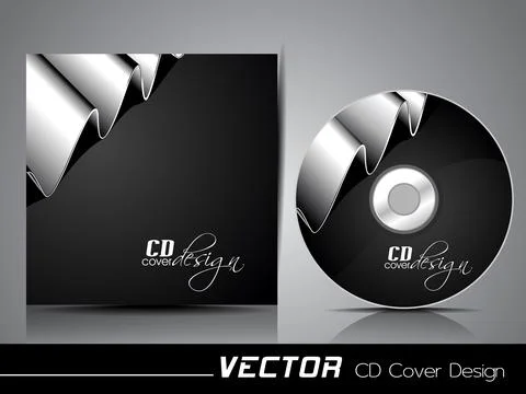 Silver ribbon CD cover,for more business card of this type please visit my .. Stock Illustration