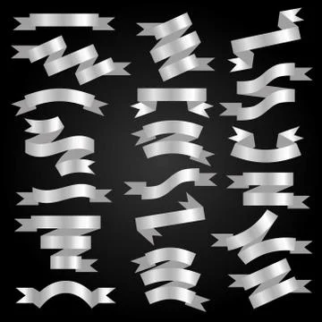 Silver ribbons Stock Illustration