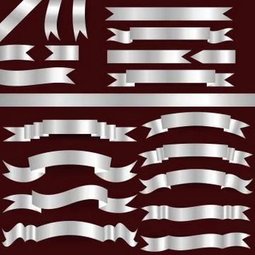 Silver ribbons Stock Illustration