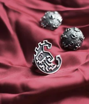 Silver ring and  earrings Stock Photos
