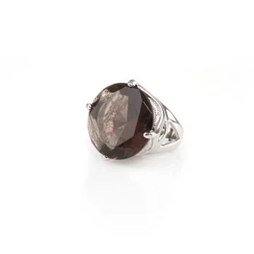 Silver ring with big diamond Stock Photos