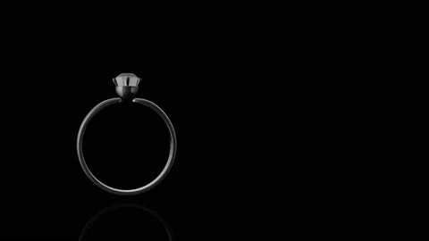 Silver Ring with brilliant turns on itself animation Stock Footage 238927964