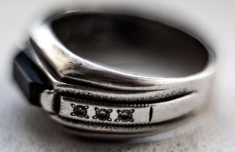 Silver ring closeup Stockfoto's