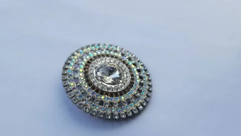Silver ring with diamonds Video stock 304088030