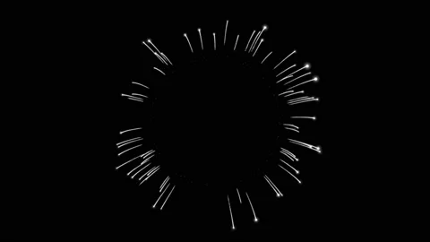 Silver ring fireworks glowing. Silver particles exploding. Circle ring explosive Video stock 229981449