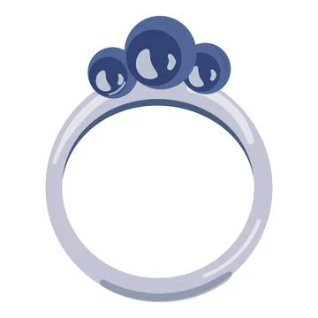 Silver ring icon cartoon vector. Blue jewellery Stock Illustration