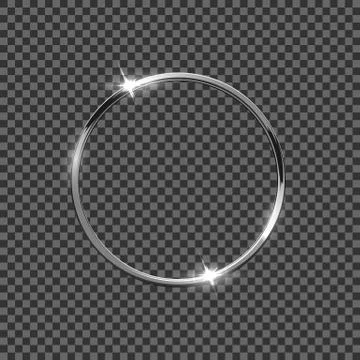 Silver ring isolated on transparent background. Vector design element. Stock Illustration