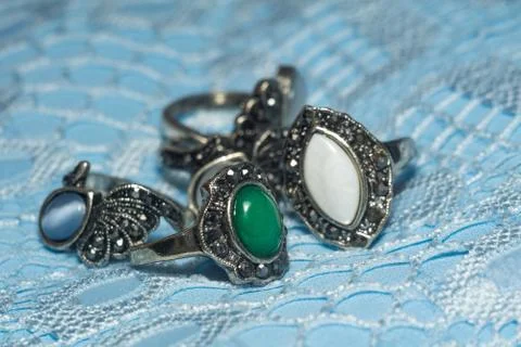 Silver Ring Nephrite Stock Photos