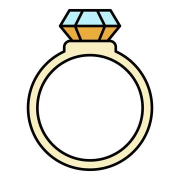 Silver ring with ruby icon color outline vector Illustrazione stock