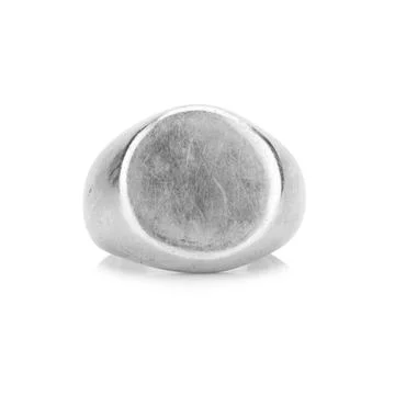 Silver ring with scratch isolated on white background Stock Photos