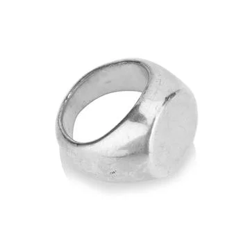 Silver ring with scratch isolated on white background Stock Photos