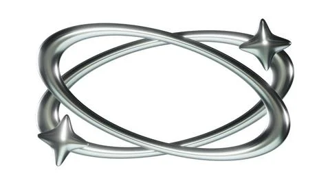 A silver ring with two stars on it Stock Illustration