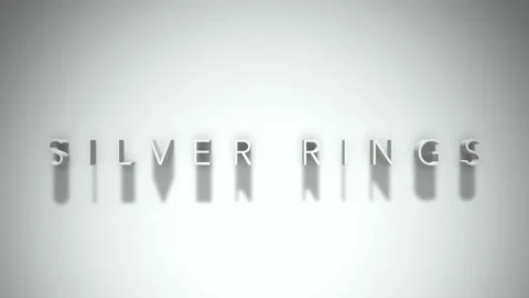 Silver rings 3D title animation white text on a white background Stock Footage 299422568