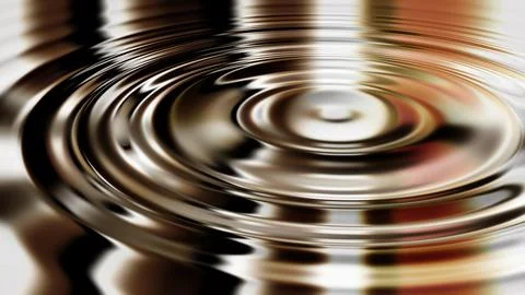 Silver ripple effect in liquid material after a drop splashed into a puddle Illustrazione stock