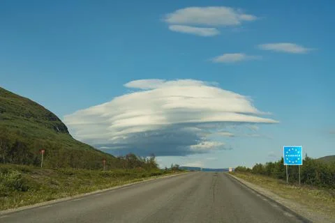 The Silver Road E95 between Vasterbotten, middle Lapland to Norwegian Foto stock