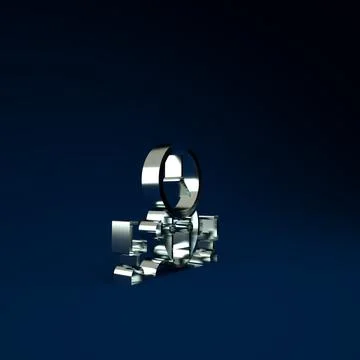 Silver Robot and digital time manager icon isolated on blue background. Time  Stock Illustration