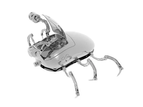 Silver robot mouse with legs and camera Ilustración de archivo