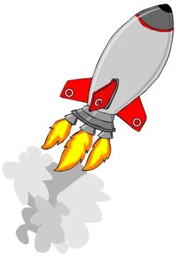 Silver rocket Illustrazione stock