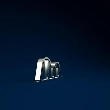 Silver Roller coaster icon isolated on blue background. Amusement park. Child 스톡 일러스트
