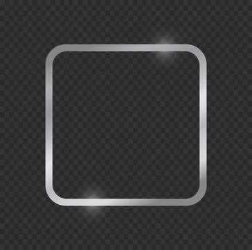 Silver rounded square border frame Stock Illustration