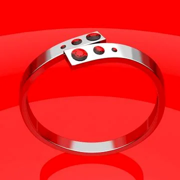 Silver ruby ring イラスト素材