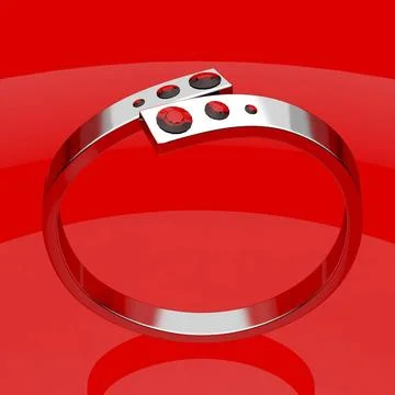Silver ruby ring Silver ruby ring on shiny red background Copyright: xZoon... 스톡 사진
