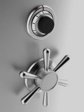 Silver safe with code and handle Ilustración de archivo