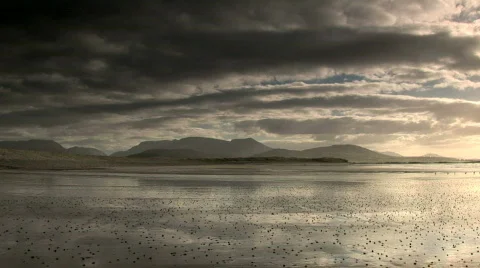 Silver Sand on the Irish Coast Stock Footage 646444