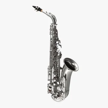 Silver Saxophone 3D Model
