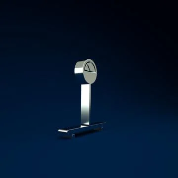 Silver Scale icon isolated on blue background. Logistic and delivery. Weight  Stock Illustration