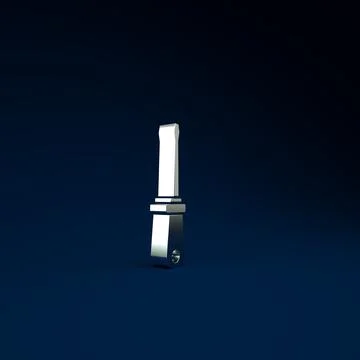 Silver Screwdriver icon isolated on blue background. Service tool symbol. Min 스톡 일러스트
