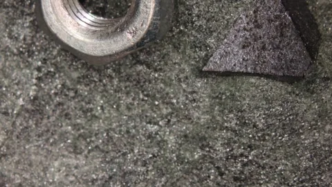 Silver screws with thread magnifyed Видео 337412557