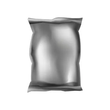 Silver sealed package template. Bag protection for packing things Stock Illustration