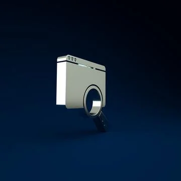 Silver Search in a browser window icon isolated on blue background. Minimalis Stock Illustration