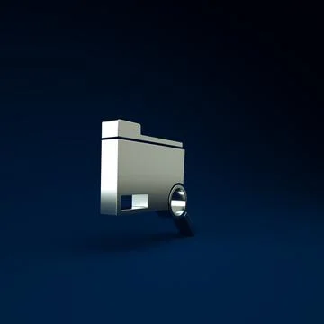 Silver Search concept with folder icon isolated on blue background. Magnifyin 스톡 일러스트