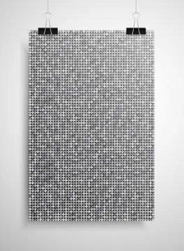 Silver sequin poster on the wall. Eps 10. Stock Illustration