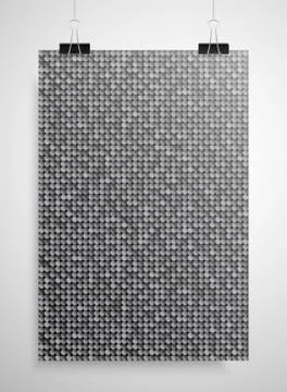 Silver sequin poster on the wall. Eps 10. Stock Illustration