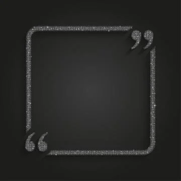 Silver Sequin Square Quote Blank Template. Stock Illustration