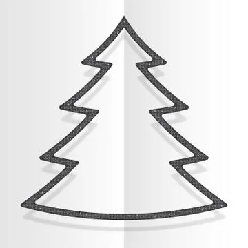 Silver Sequins Christmas Tree. Winter. New Year. Illustrazione stock