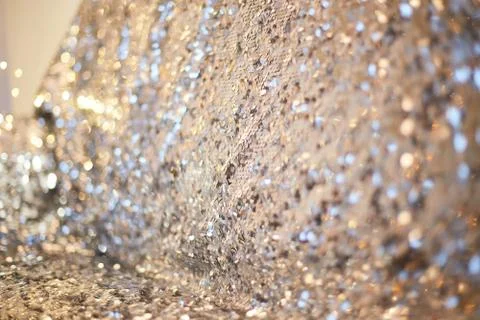 Silver sequins pattern texture fashion background Stock Photos