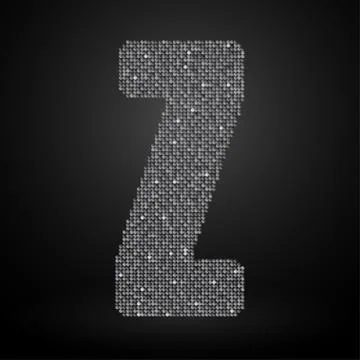 Silver sequins sings. Sequins alphabet. Eps 10. Stock Illustration